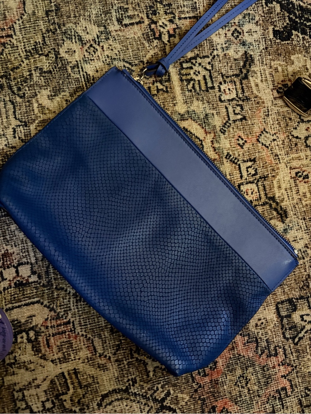 Blue Zip Pouch Clutch - Stylish Everyday Carry